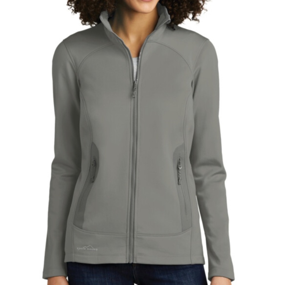 Eddie Bauer Ladies High Point Fleece Full Zip Gray Jacket Size Large
